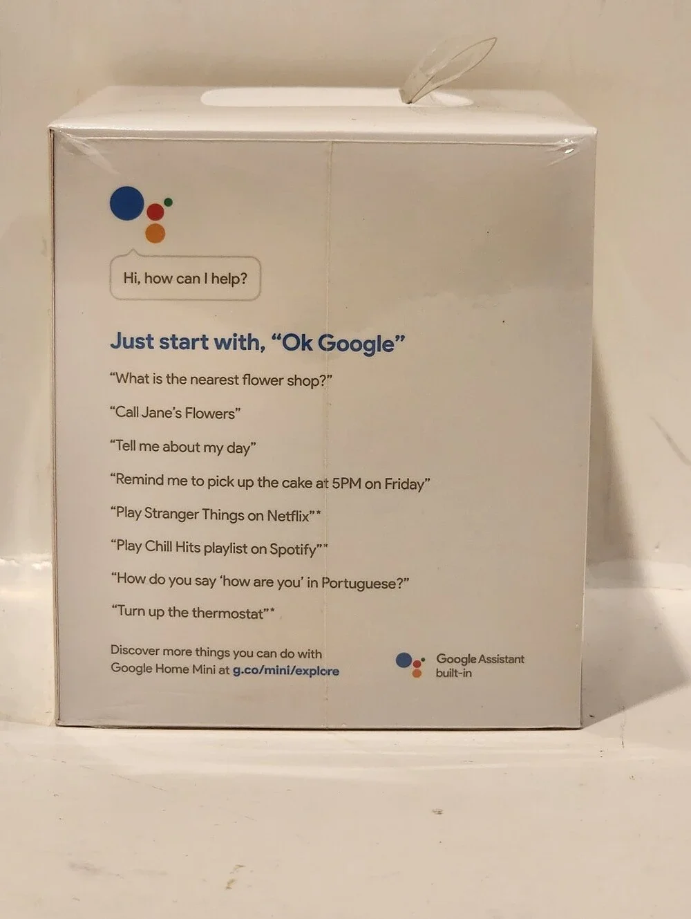 Google Home Mini Chalk Smart Speaker Wi-Fi Voice Control Google Assistant-Sealed